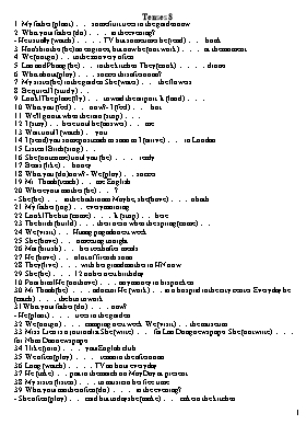 Bài tập ôn luyện môn Tiếng anh lớp 8